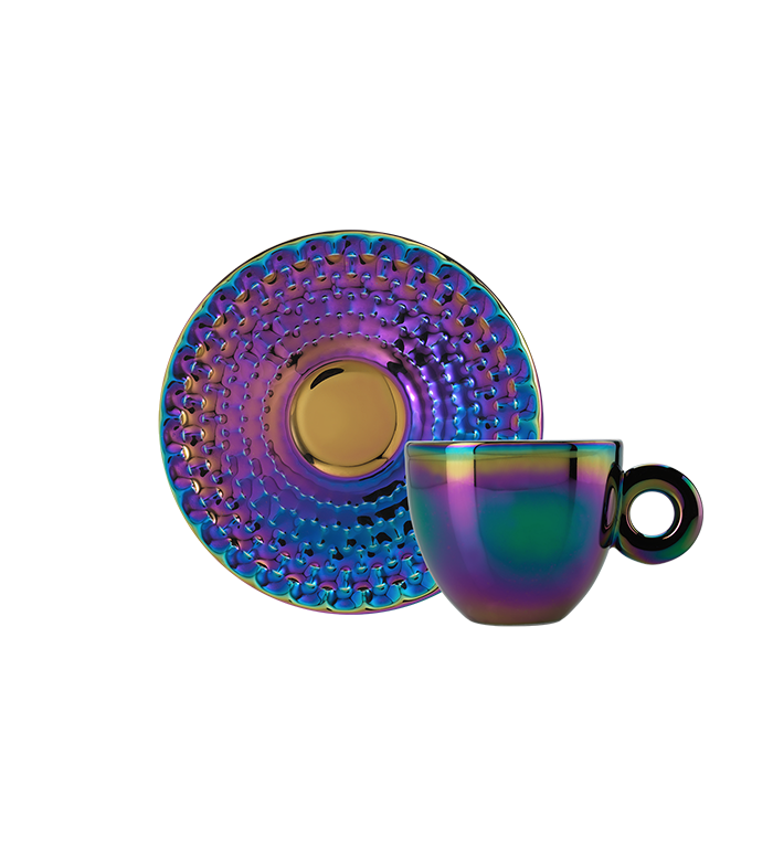 John Armleder: 4 cappuccino kop en schotel - 2025