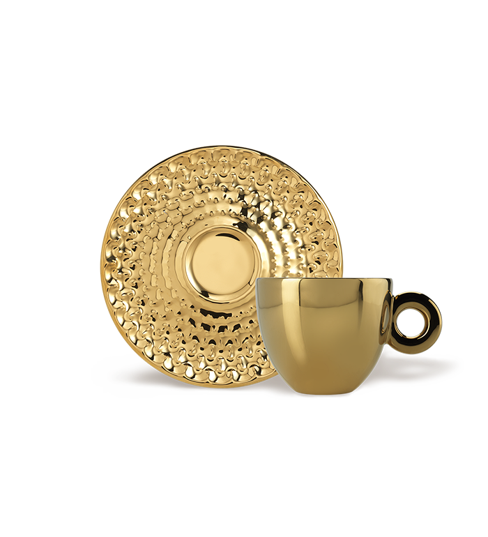 John Armleder: 4 cappuccino kop en schotel - 2025