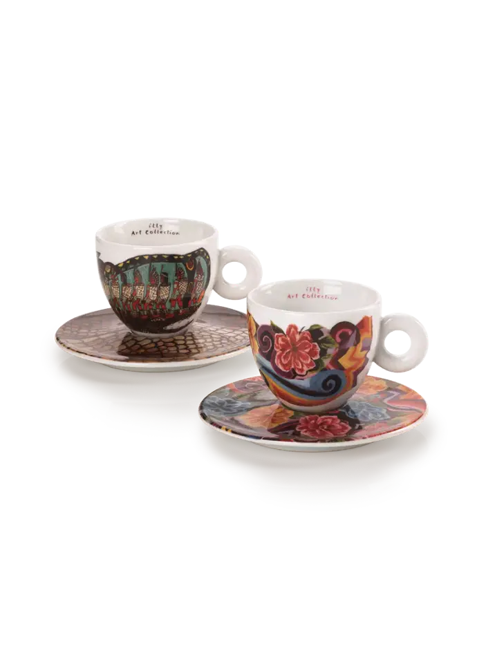 BIËNNALE 2024 - SET MET 2 CAPPUCCINO KOPJES SET A