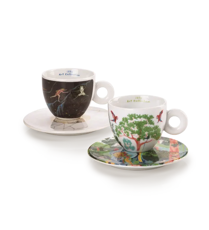 BIËNNALE 2024 - SET MET 2 CAPPUCCINO KOPJES SET B