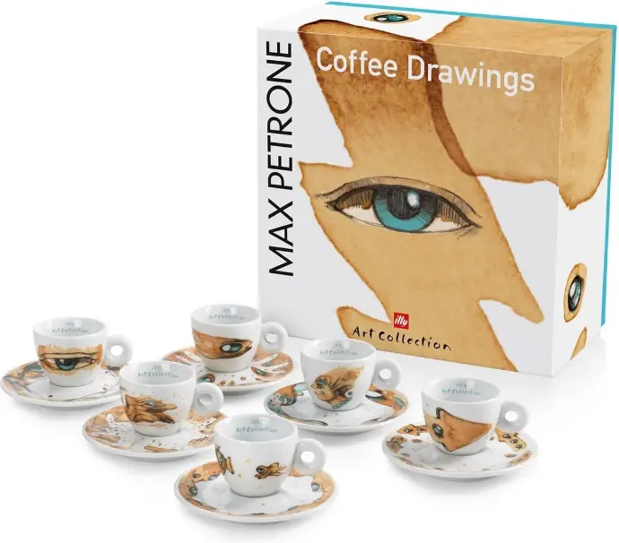 illy art collection- Max Petrone 6 espresso kopjes