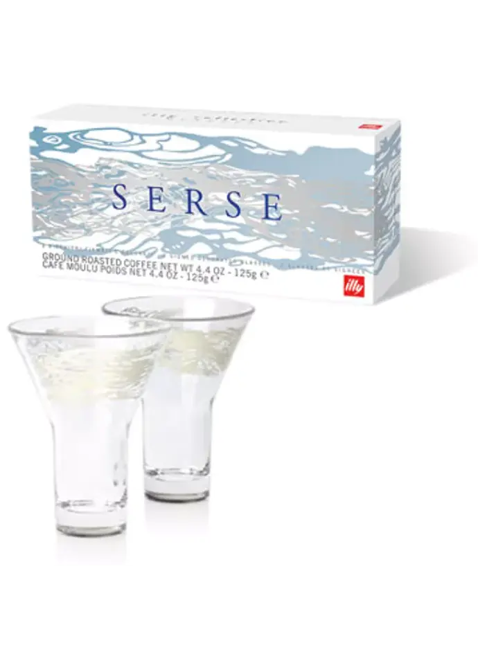 Serse Gift box : 2 kristallen glazen + 1 bl illy