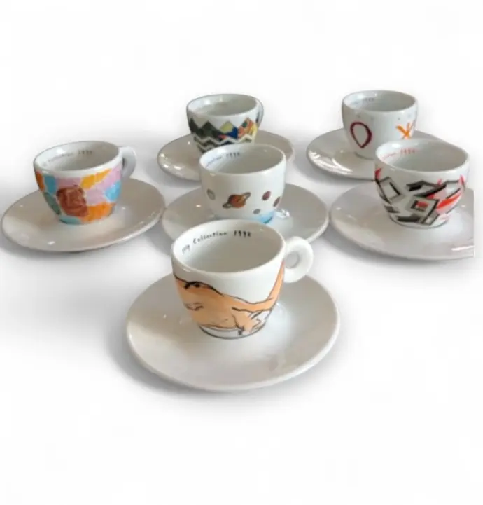 illy art collection - 1993 - Facce Italiane Sandro Chia 6 espresso kop en schotel
