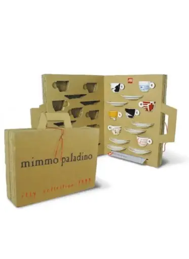 [ARTCOLLECTION27] illy collection- 1999 -Mimmo Paladino : special 7 cups serie "Minimalia" in "cardboard packaging"