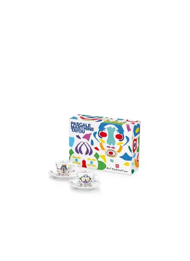 [24347] Pascale Marthine Tayou 2 cappuccino kopjes en schotels