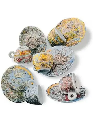 [ARTCOLLECTION38] illy collection- 1998 -Robert Rauschenberg: World cups 5 espresso cups
