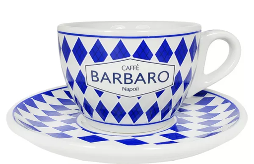[01341] Barbaro cappuccino kop en schotel gekleurd oor